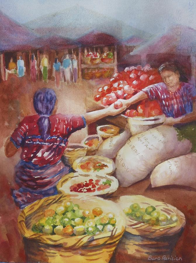 Guatemala Market 2 Painting by Barbara Parisien