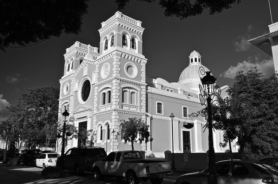 Guayama Church and Plaza B W 2 Photograph by Ricardo J Ruiz de Porras