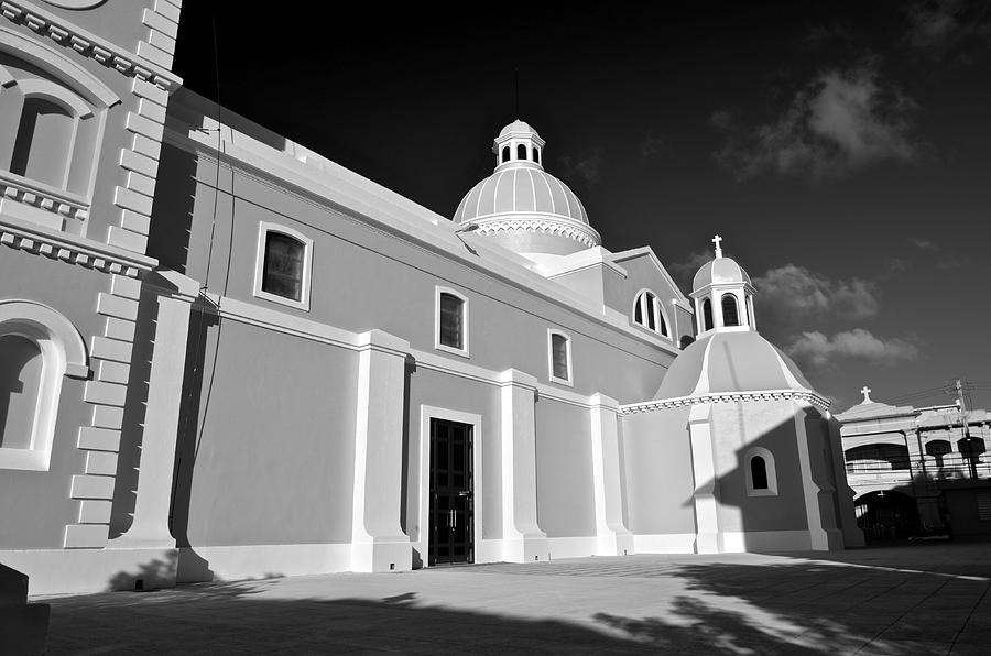 Guayama Church and Plaza B W 3 Photograph by Ricardo J Ruiz de Porras