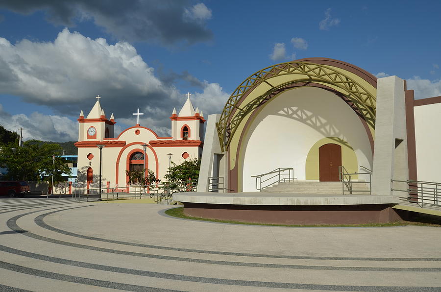 Guayanilla Plaza and Church II Photograph by Ricardo J Ruiz de Porras