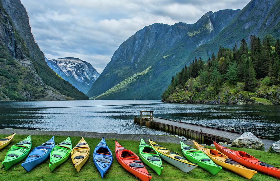 Colorful Photograph - Gudvangen, Norway Fabulous Fjord Called by Bill Bachmann
