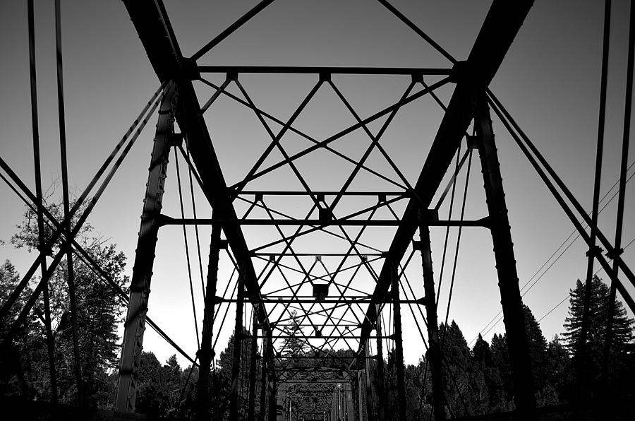 Black And White Photograph - Guerneville Bridge by Art K