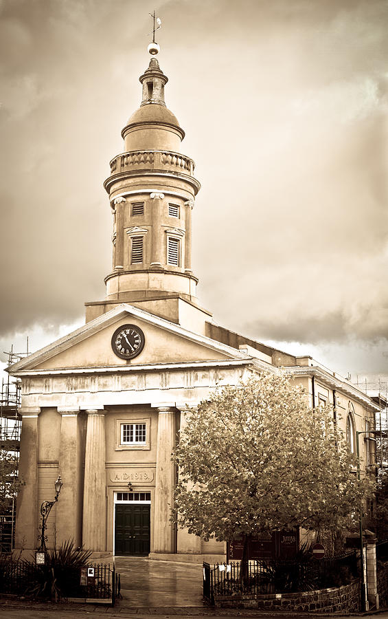 Clock Photograph - Guernsey Building by Tom Gowanlock