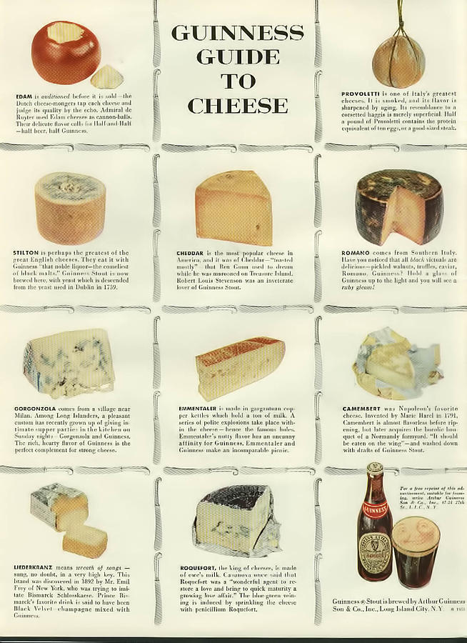 Cheese Digital Art - Guinness Guide to Cheese by Georgia Clare