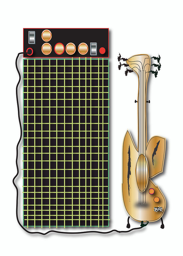 Guitar and Amp Digital Art by Marvin Blaine