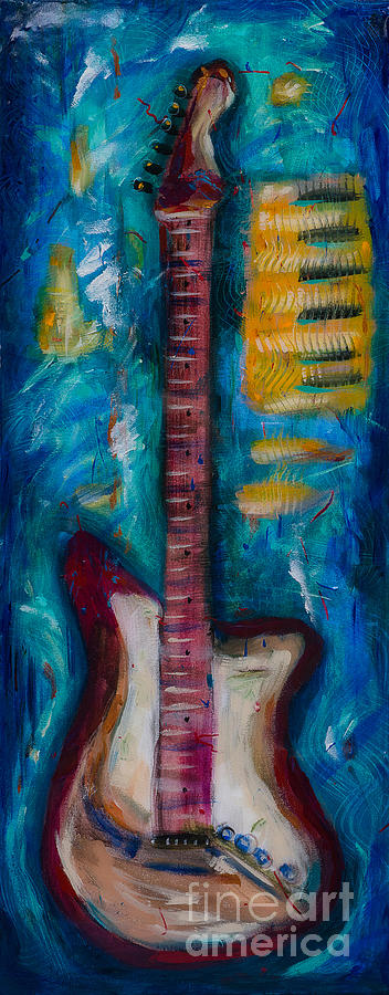 Guitar and Keys Painting by Linda Olsen