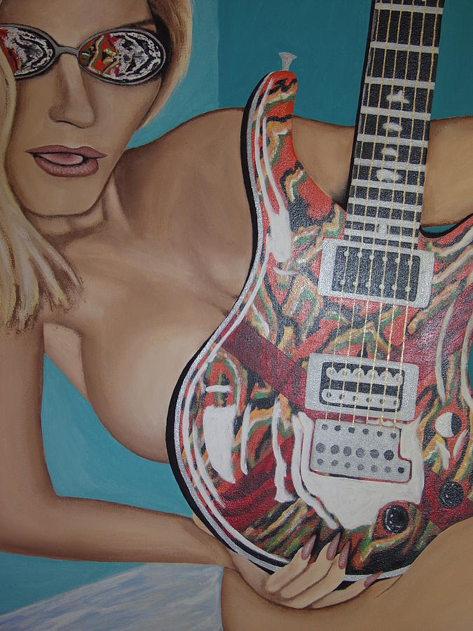 Guitar Still Life Painting - Guitar Babe by Dean Stephens