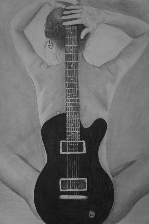 Guitar Still Life Drawing - Guitar Form by Jessica Howell
