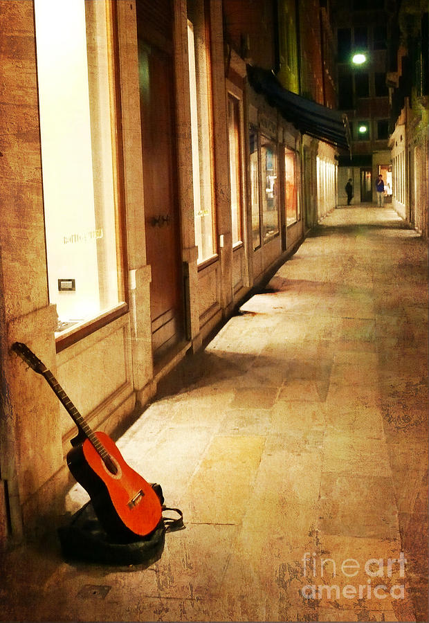 Guitar in the Alley Photograph by Jeanne  Woods