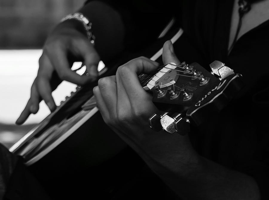 Black And White Photograph - Guitar in the Park by Jacque The Muse Photography