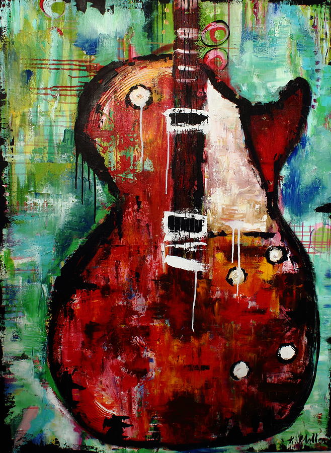 Guitar Painting by Kayla Mallen - Fine Art America