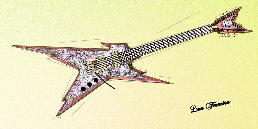 Guitar  Digital Art by Louis Ferreira