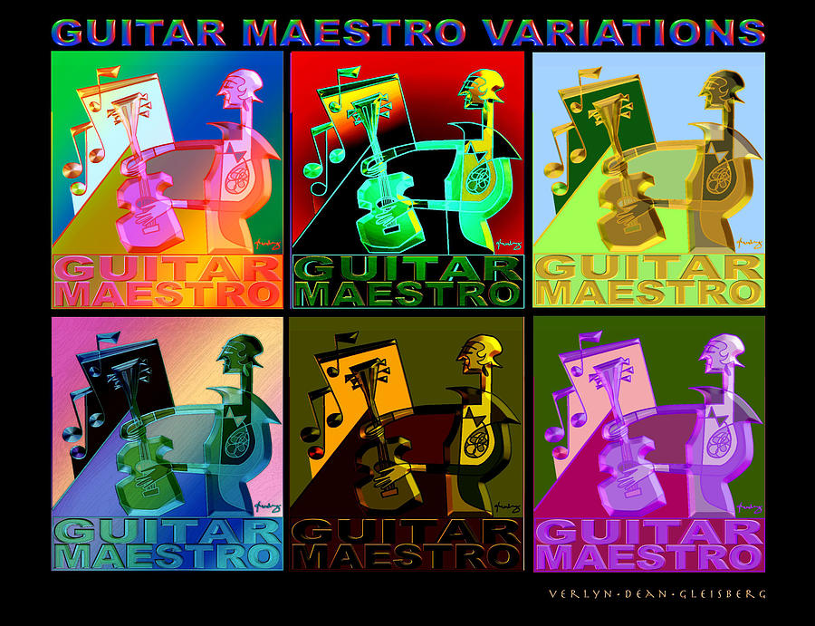 Guitar Maestro Variations Digital Art by Craig A Christiansen