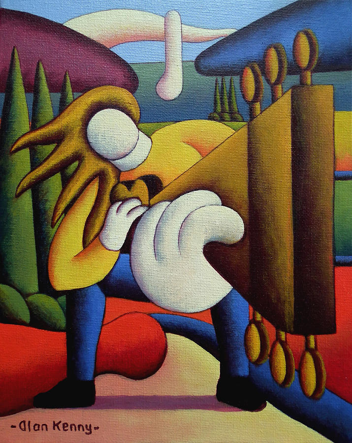 Guitar man Painting by Alan Kenny