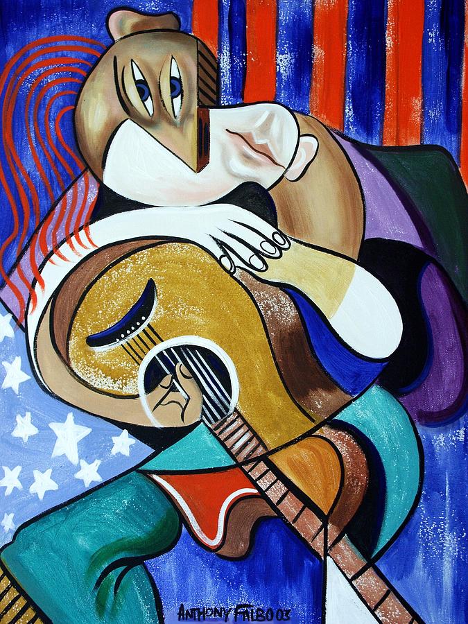 Music Painting - Guitar Man by Anthony Falbo