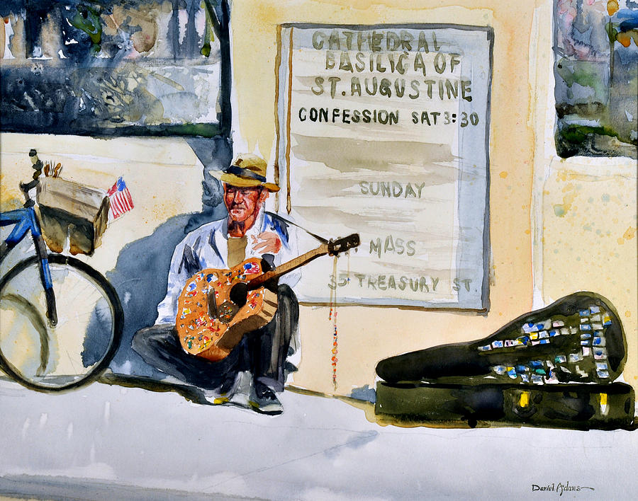 Da192 Guitar Man By Daniel Adams Painting
