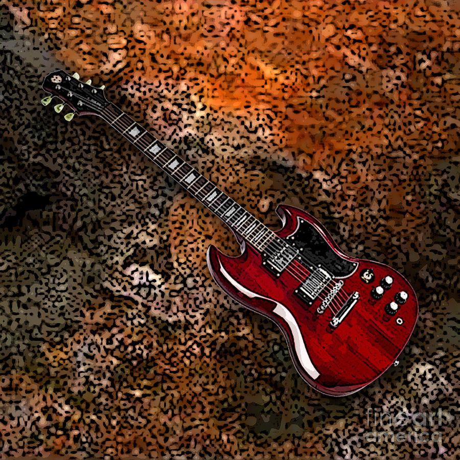 Guitar Digital Art by Marvin Blaine