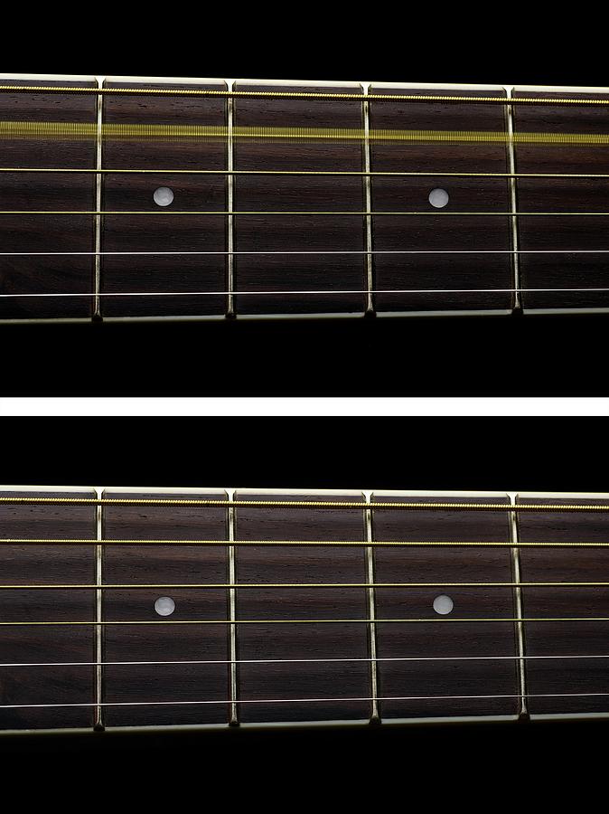 Guitar Strings At Rest And Vibrating Photograph by Science Photo Library