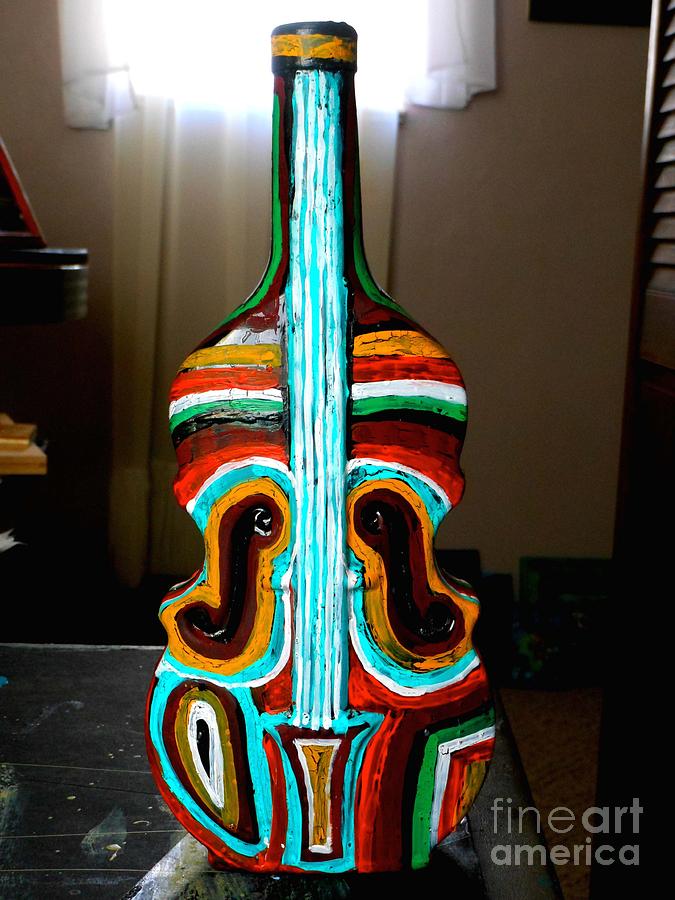 Guitar Vase Painting by Genevieve Esson