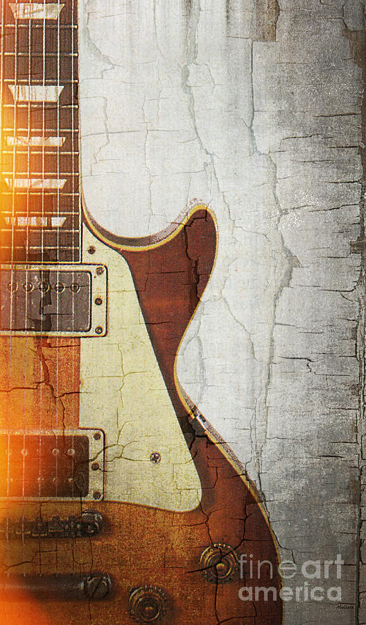 Guitar Vibe 1- Single Cut 59 Painting by Roz Abellera