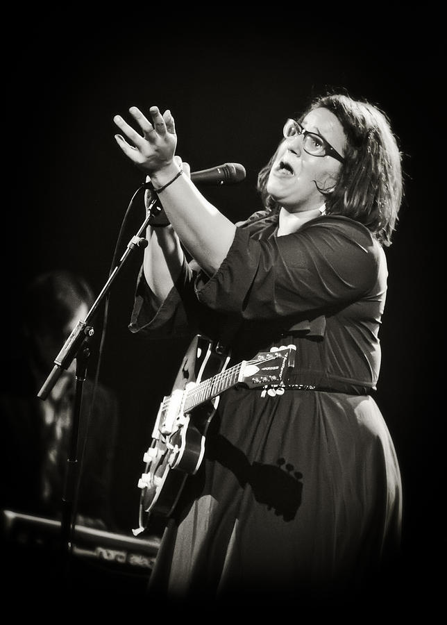 Guitarist Brittany Howard in bLack and White 2 - Alabama Shakes Live in Concert Photograph by Jennifer Rondinelli Reilly - Fine Art Photography