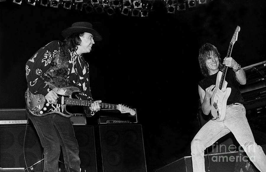 Musician Photograph - Stevie Ray Vaughan and Jeff Beck #4 by Concert Photos