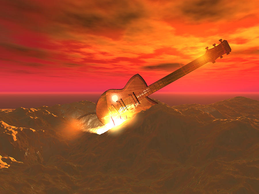 Guitarscape Digital Art by Bernie Sirelson