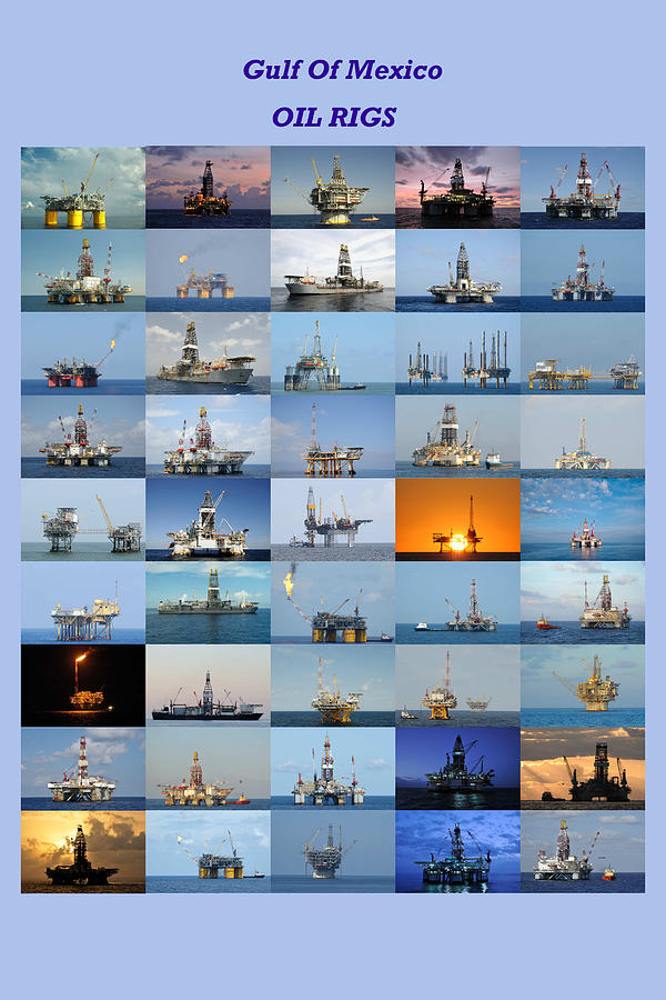 Gulf of Mexico Oil Rigs Poster Photograph by Bradford Martin