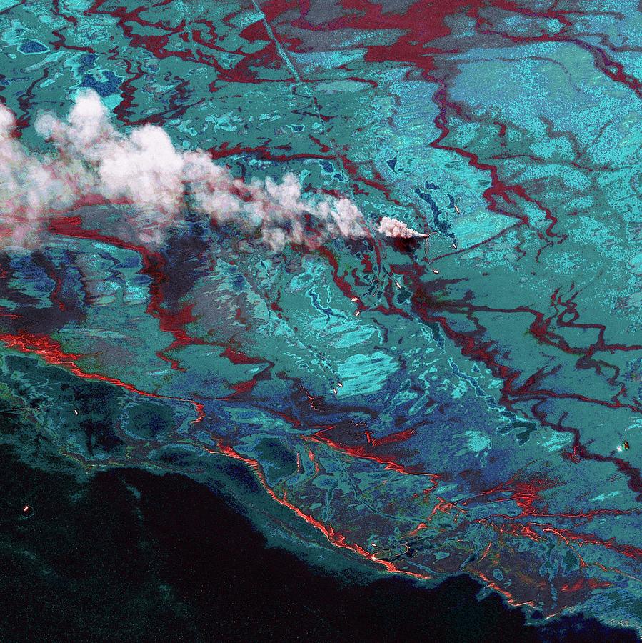 Gulf Of Mexico Oil Spill Photograph by Digital Globe