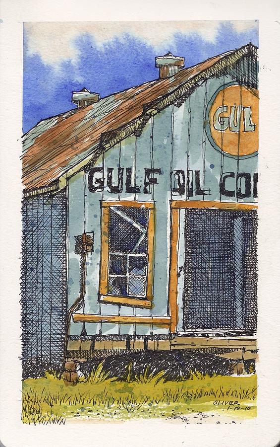 Gulf Oil Warehouse 2 Mixed Media by Tim Oliver