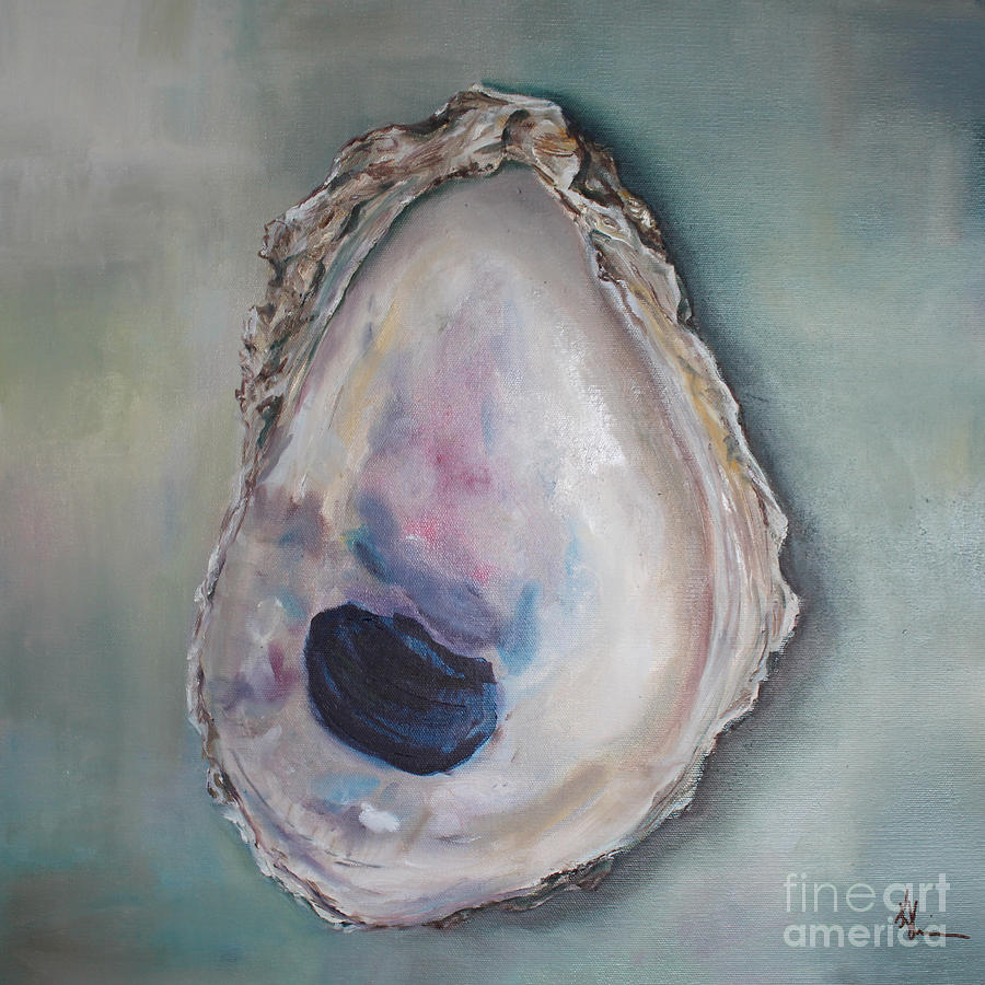 Shell Painting - Gulf Oyster by Kristine Kainer