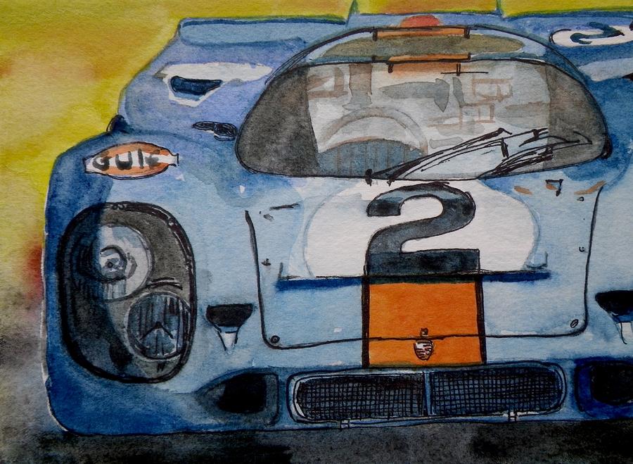 Gulf Porsche Painting by Anna Ruzsan