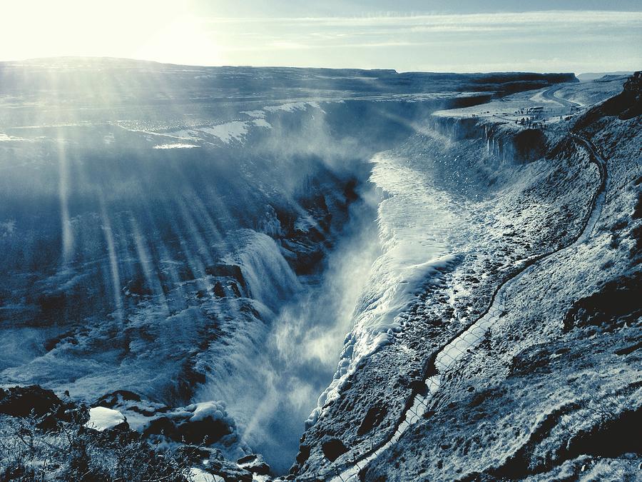 Landscape Photograph - Gulfoss waterfall by Henry  Hacking
