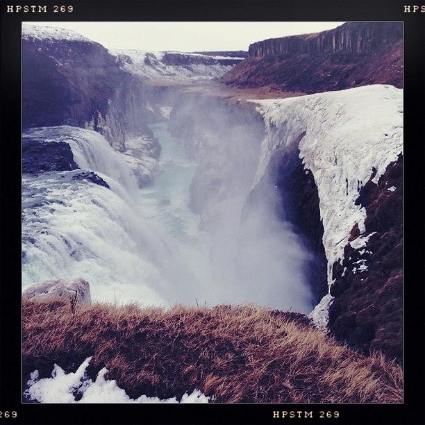 Hipstamatic Photograph - Gullfoss Waterfall - Iceland by Drew Gibson