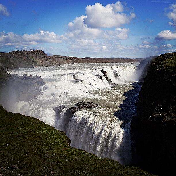Nature Photograph - Gullfoss Waterfall #iceland #waterfall by Bob Rives