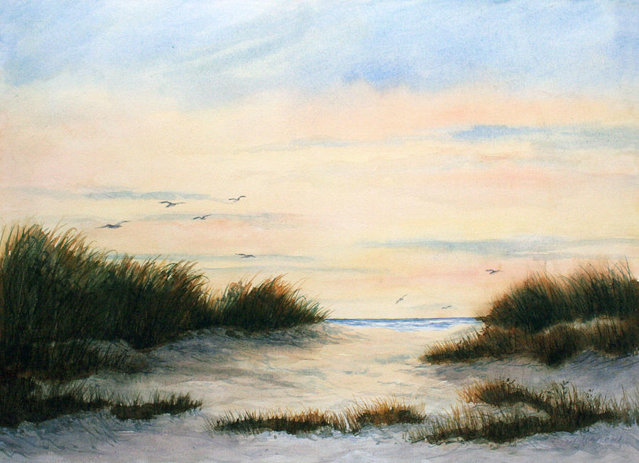 Gulls Gathering Painting by Vikki Bouffard