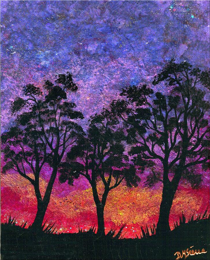 Sunset Painting - Gum Tree Treble by Dina Sierra