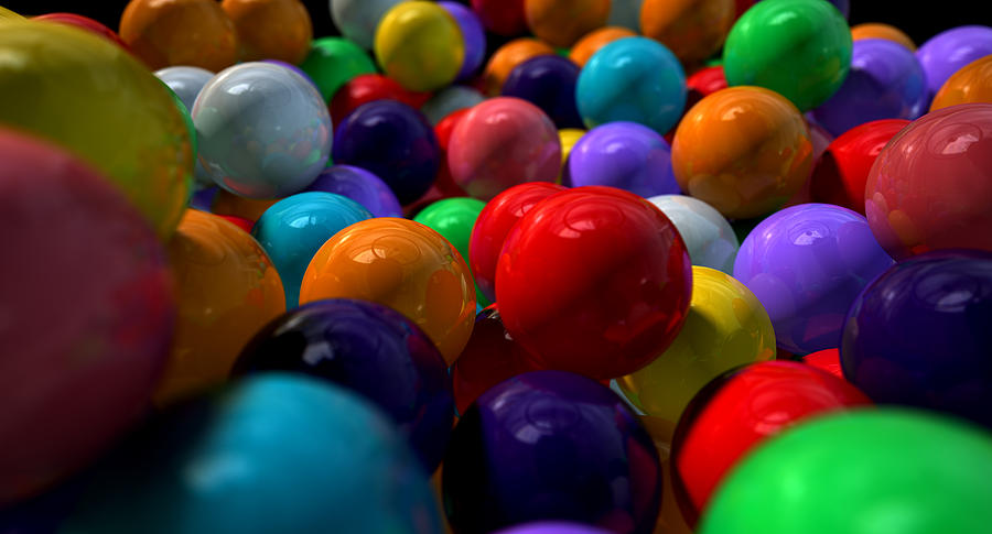 Candy Digital Art - Gumballs Up Close And Personal by Allan Swart