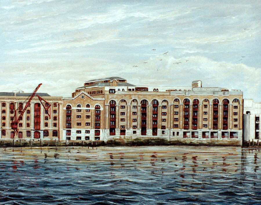 Gun Wharf Wapping from The River Thames Painting by Mackenzie Moulton