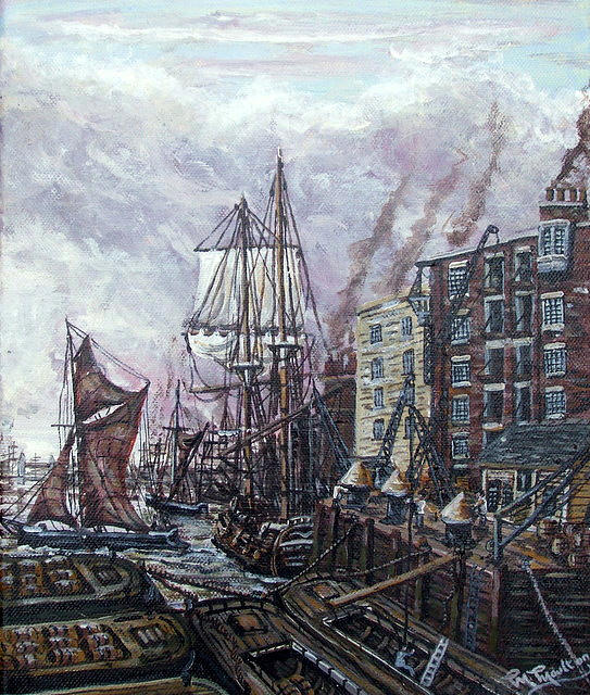 Gun Wharf Wapping London Painting by Mackenzie Moulton