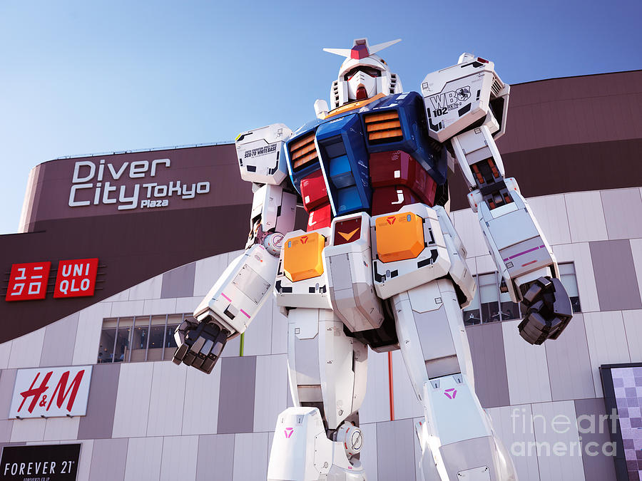 Gundam giant statue in Diver City Tokyo Japan Photograph by Maxim Images Exquisite Prints