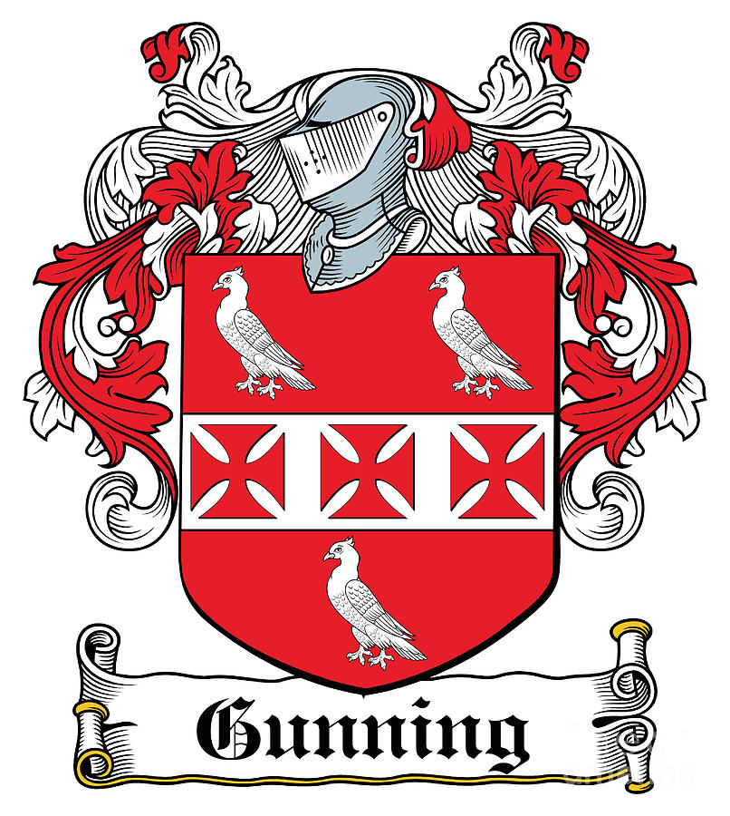 Gunning Coat of Arms Roscommon Ireland Digital Art by Heraldry - Pixels