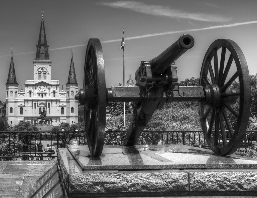 Guns of New Orleans in Black and White Photograph by Greg and Chrystal Mimbs