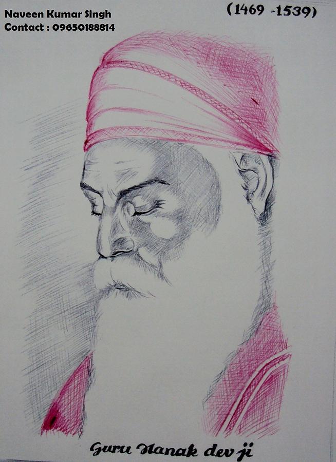 Guru Nanak Ji | Easy drawings, Drawings, Painting