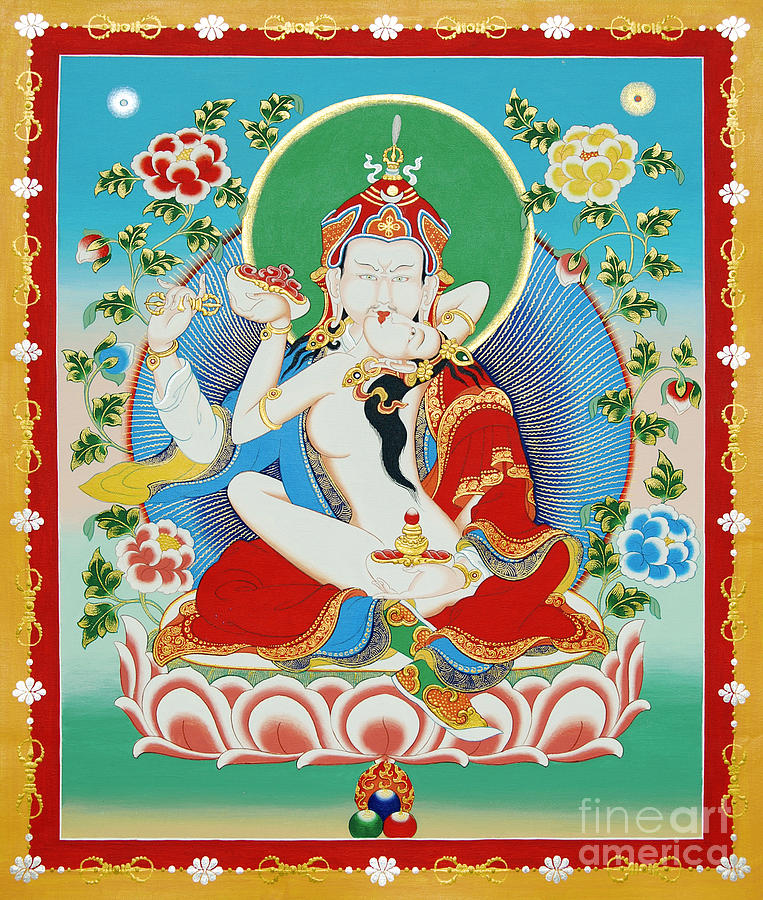 Guru Rinpoche Yab Yum Painting by Sergey Noskov