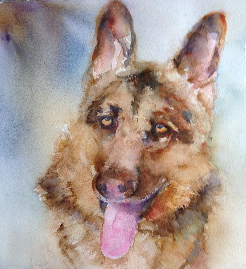 Dog Painting - Gus by Cynthia Roudebush