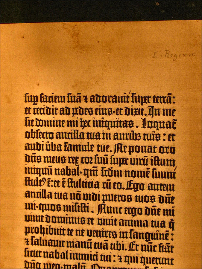 Gutenberg Bible Leaf 5a- 1450-55 Photograph by Glenn Bautista