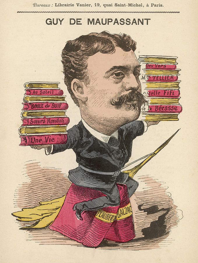 Guy De Maupassant ( Henri Rene Albert Drawing by Mary Evans Picture Library