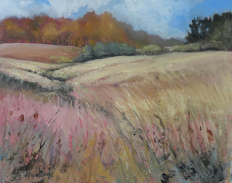 Fall Painting - Guy Denniss Prairie by Judy Fischer Walton