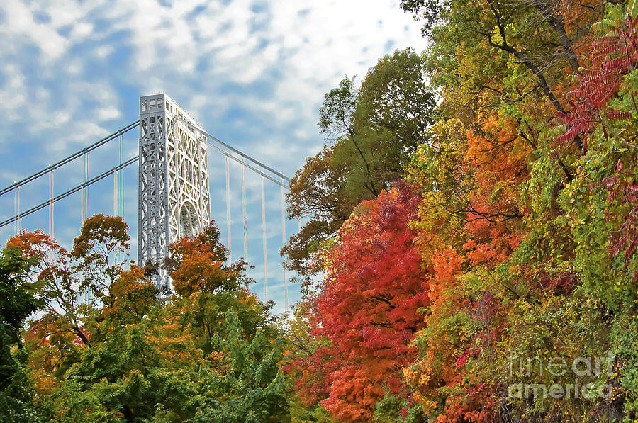 GW Bridge and NJ Palisades Autumn Photograph by Regina Geoghan